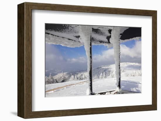 Hut at the Peak of Kandel Mountain in Winter, Black Forest, Baden-Wurttemberg, Germany, Europe-Markus Lange-Framed Photographic Print