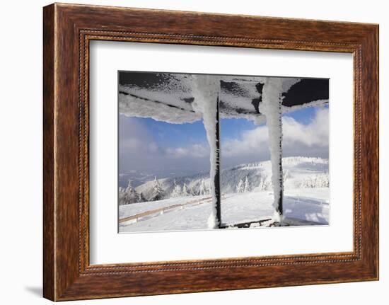 Hut at the Peak of Kandel Mountain in Winter, Black Forest, Baden-Wurttemberg, Germany, Europe-Markus Lange-Framed Photographic Print