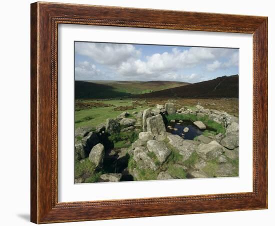 Hut Foundations, Grimspound Enclosure, Dartmoor, Devon, England, United Kingdom-Adam Woolfitt-Framed Photographic Print