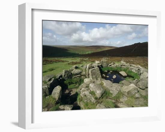 Hut Foundations, Grimspound Enclosure, Dartmoor, Devon, England, United Kingdom-Adam Woolfitt-Framed Photographic Print