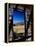 Hut Framed by Window of Burnt Log Cabin, Wind River Country, Lander, USA-Brent Winebrenner-Framed Premier Image Canvas