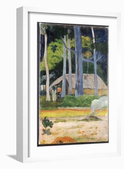 Hut in the Trees, 1892-Paul Gauguin-Framed Giclee Print
