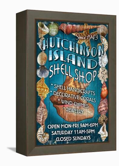 Hutchinson Island, Florida - Shell Shop-Lantern Press-Framed Stretched Canvas