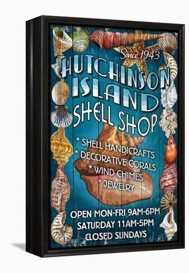 Hutchinson Island, Florida - Shell Shop-Lantern Press-Framed Stretched Canvas