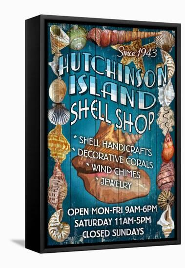 Hutchinson Island, Florida - Shell Shop-Lantern Press-Framed Stretched Canvas