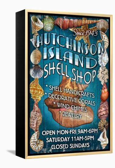 Hutchinson Island, Florida - Shell Shop-Lantern Press-Framed Stretched Canvas