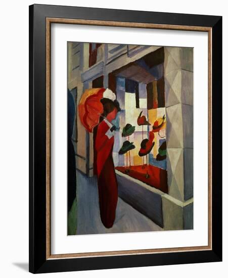 Hutladen-hatshop, 1914 Canvas, 60,5 x 50,5 cm.-August Macke-Framed Giclee Print