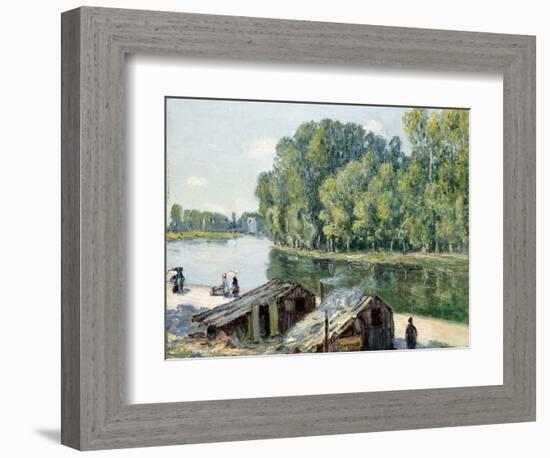 Huts Along the Canal Du Loing, Effect of Sunlight, 1896-Alfred Sisley-Framed Giclee Print