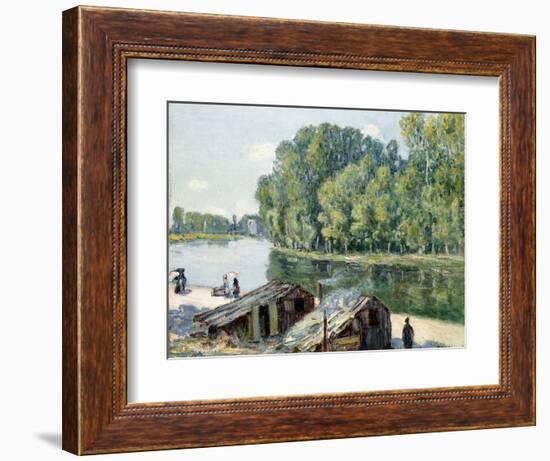 Huts Along the Canal Du Loing, Effect of Sunlight, 1896-Alfred Sisley-Framed Giclee Print