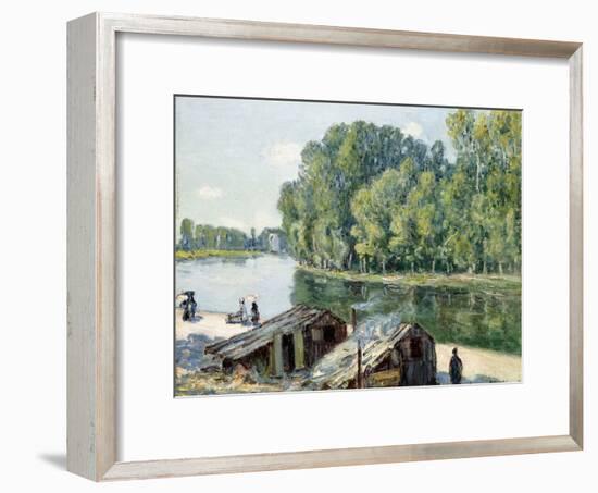 Huts Along the Canal Du Loing, Effect of Sunlight, 1896-Alfred Sisley-Framed Giclee Print