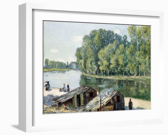 Huts Along the Canal Du Loing, Effect of Sunlight, 1896-Alfred Sisley-Framed Giclee Print