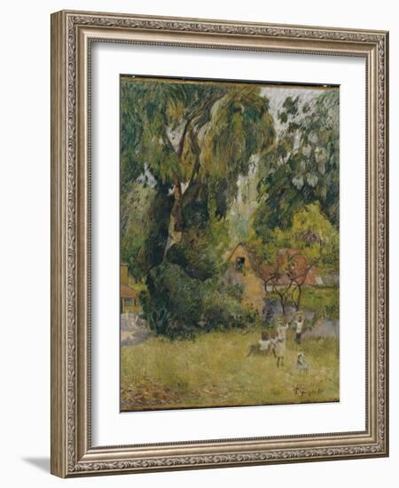 Huts under the Trees-Paul Gauguin-Framed Giclee Print