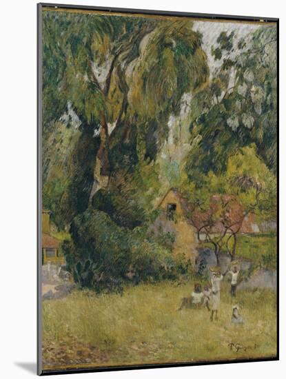 Huts under the Trees-Paul Gauguin-Mounted Giclee Print