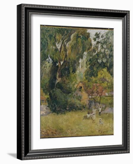 Huts under the Trees-Paul Gauguin-Framed Giclee Print