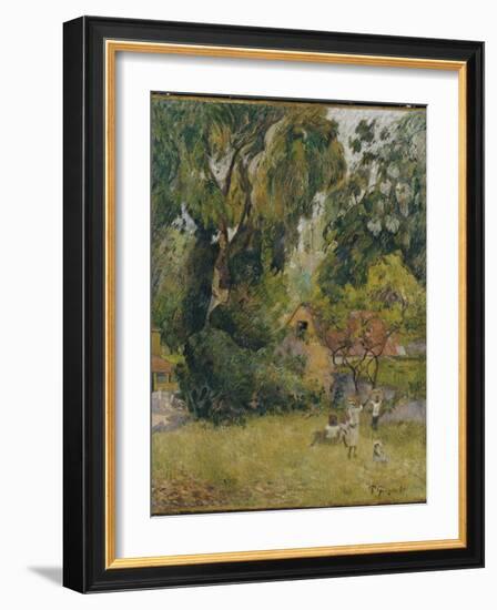 Huts under the Trees-Paul Gauguin-Framed Giclee Print