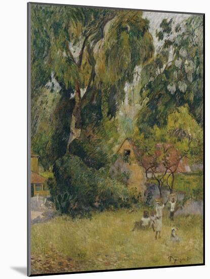 Huts Under the Trees-Paul Gauguin-Mounted Giclee Print