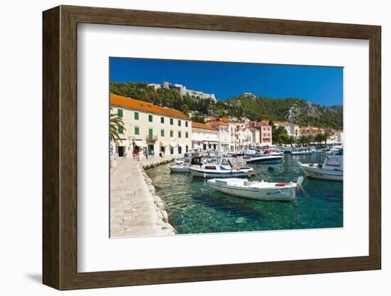 Hvar Harbour and Fortica (Spanish Fortress)-Matthew Williams-Ellis-Framed Photographic Print