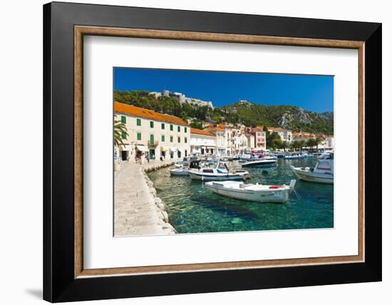 Hvar Harbour and Fortica (Spanish Fortress)-Matthew Williams-Ellis-Framed Photographic Print