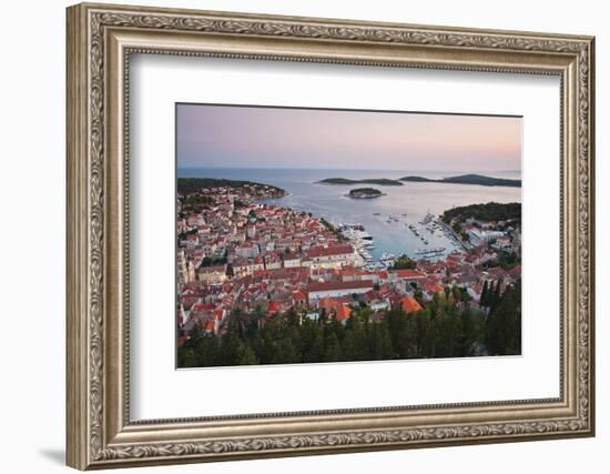 Hvar Town at Sunset Taken from the Spanish Fortress (Fortica)-Matthew Williams-Ellis-Framed Photographic Print