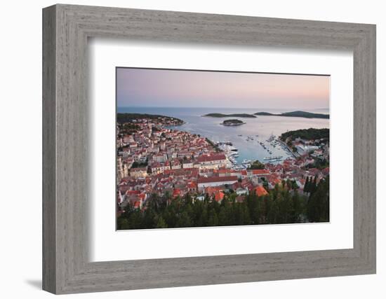 Hvar Town at Sunset Taken from the Spanish Fortress (Fortica)-Matthew Williams-Ellis-Framed Photographic Print