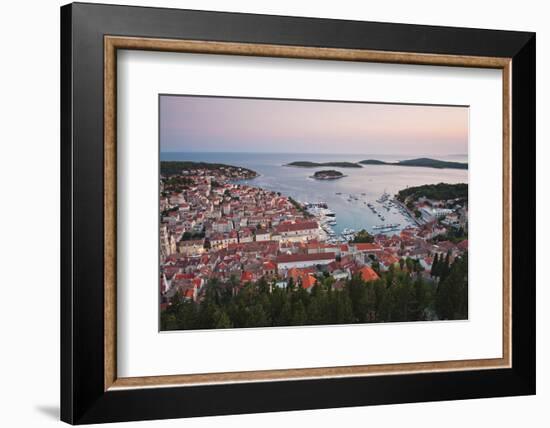 Hvar Town at Sunset Taken from the Spanish Fortress (Fortica)-Matthew Williams-Ellis-Framed Photographic Print