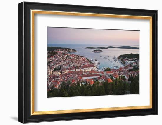 Hvar Town at Sunset Taken from the Spanish Fortress (Fortica)-Matthew Williams-Ellis-Framed Photographic Print