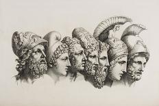 A Row Of Seven Heads Of Classical Heroes and Heroines From the Stories Of Homer.-HW Tischbein-Mounted Giclee Print