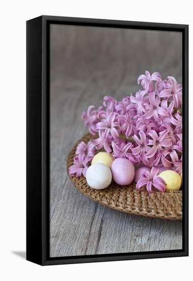 Hyacinth Blossoms and Easter Eggs-Andrea Haase-Framed Premier Image Canvas