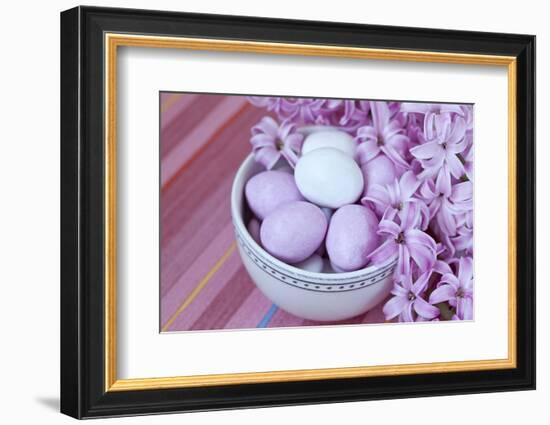 Hyacinth Blossoms and Easter Eggs-Andrea Haase-Framed Photographic Print