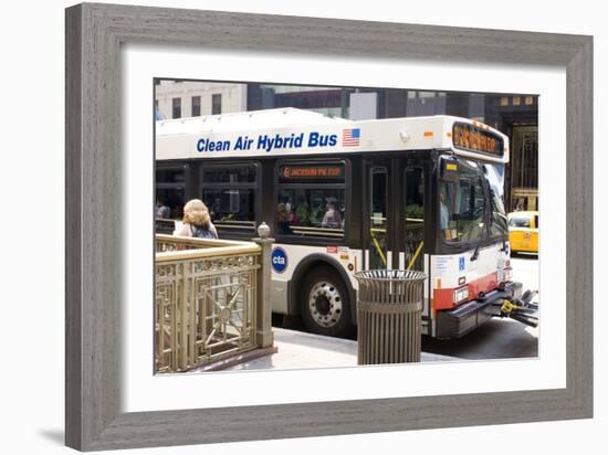 Hybrid Bus In Chicago-Mark Williamson-Framed Photographic Print