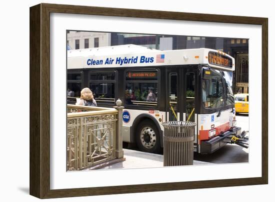 Hybrid Bus In Chicago-Mark Williamson-Framed Photographic Print