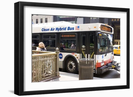 Hybrid Bus In Chicago-Mark Williamson-Framed Photographic Print
