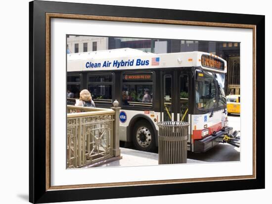 Hybrid Bus In Chicago-Mark Williamson-Framed Photographic Print