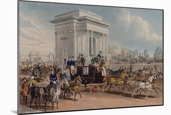 Hyde Park Corner, 1838 (Coloured Engraving)-James Pollard-Mounted Giclee Print