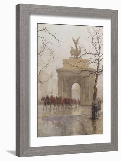 Hyde Park Corner, with Household Cavalry, 1918-Rose Maynard Barton-Framed Giclee Print