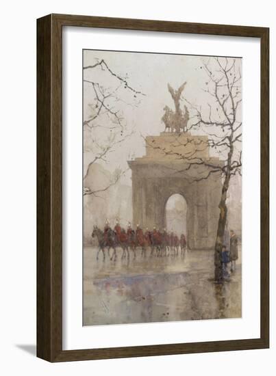 Hyde Park Corner, with Household Cavalry, 1918-Rose Maynard Barton-Framed Giclee Print