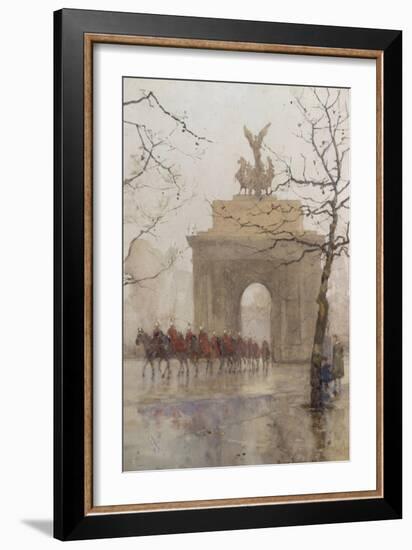 Hyde Park Corner, with Household Cavalry, 1918-Rose Maynard Barton-Framed Giclee Print