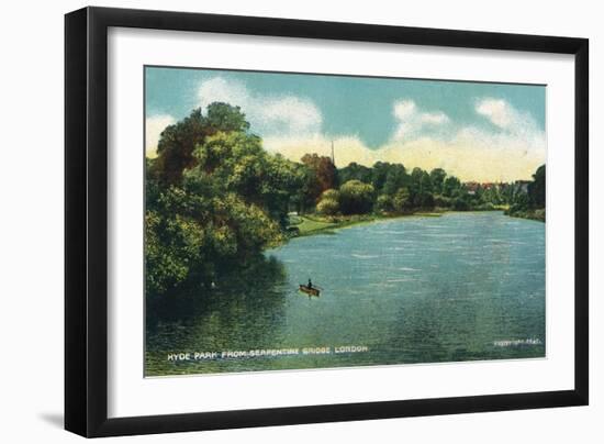 'Hyde Park from Serpentine Bridge, London', c1910-Unknown-Framed Giclee Print