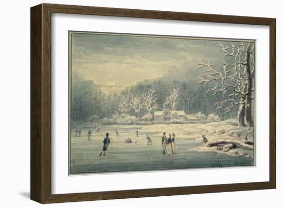 Hyde Park in the Snow, 1796-Edward Dayes-Framed Giclee Print