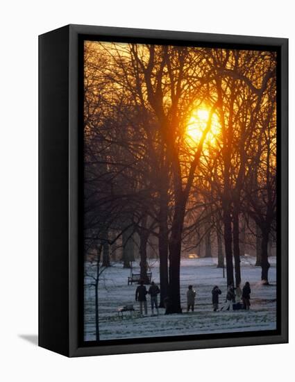 Hyde Park in Winter, London, England, United Kingdom-Adam Woolfitt-Framed Premier Image Canvas