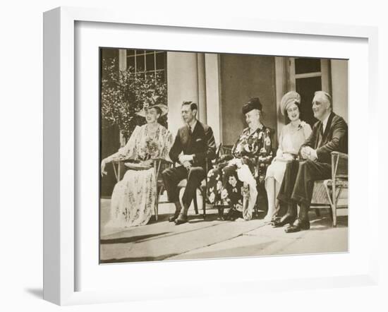 Hyde Park, New York. from Left: Mrs Roosevelt, King George Vi, Mrs James Roosevelt-null-Framed Giclee Print