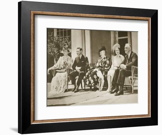 Hyde Park, New York. from Left: Mrs Roosevelt, King George Vi, Mrs James Roosevelt-null-Framed Giclee Print