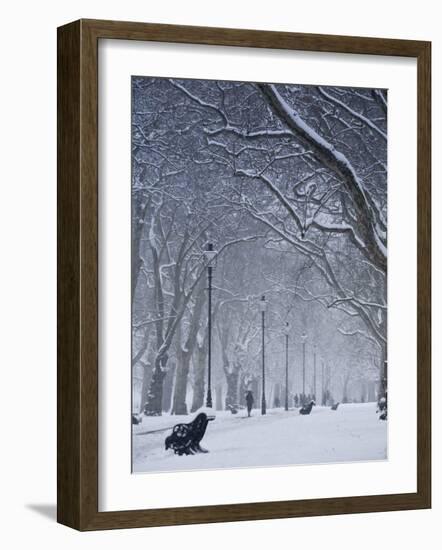 Hyde Park Snow Scene, London, England, UK-Neil Farrin-Framed Photographic Print