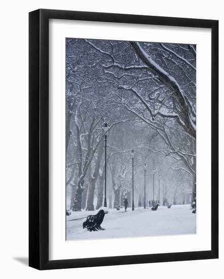 Hyde Park Snow Scene, London, England, UK-Neil Farrin-Framed Photographic Print