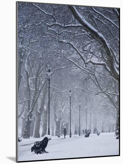 Hyde Park Snow Scene, London, England, UK-Neil Farrin-Mounted Photographic Print