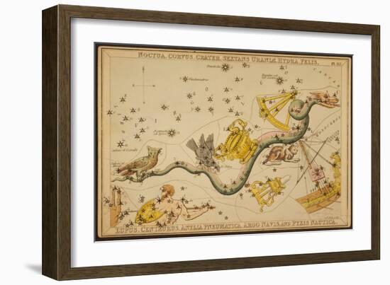 Hydra and Surrounding Constellations, 1825-Science Source-Framed Giclee Print