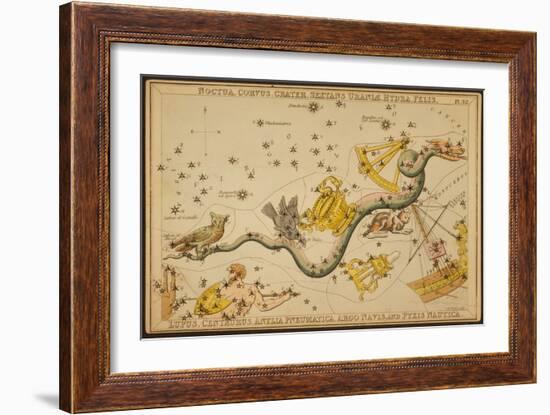 Hydra and Surrounding Constellations, 1825-Science Source-Framed Giclee Print