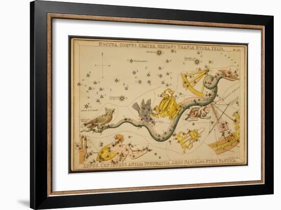 Hydra and Surrounding Constellations, 1825-Science Source-Framed Giclee Print