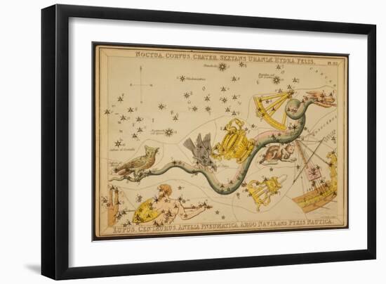 Hydra and Surrounding Constellations, 1825-Science Source-Framed Giclee Print