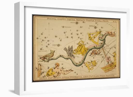 Hydra and Surrounding Constellations, 1825-Science Source-Framed Giclee Print